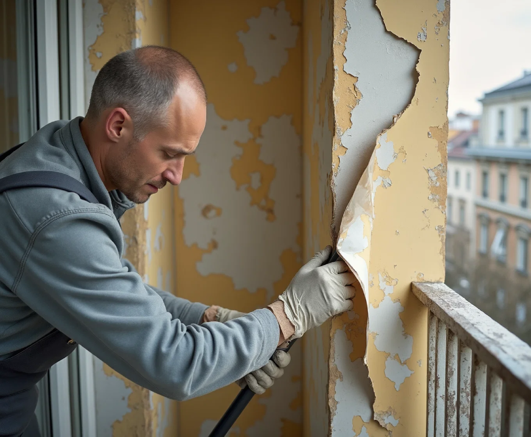 Демонтаж утеплителя со стен